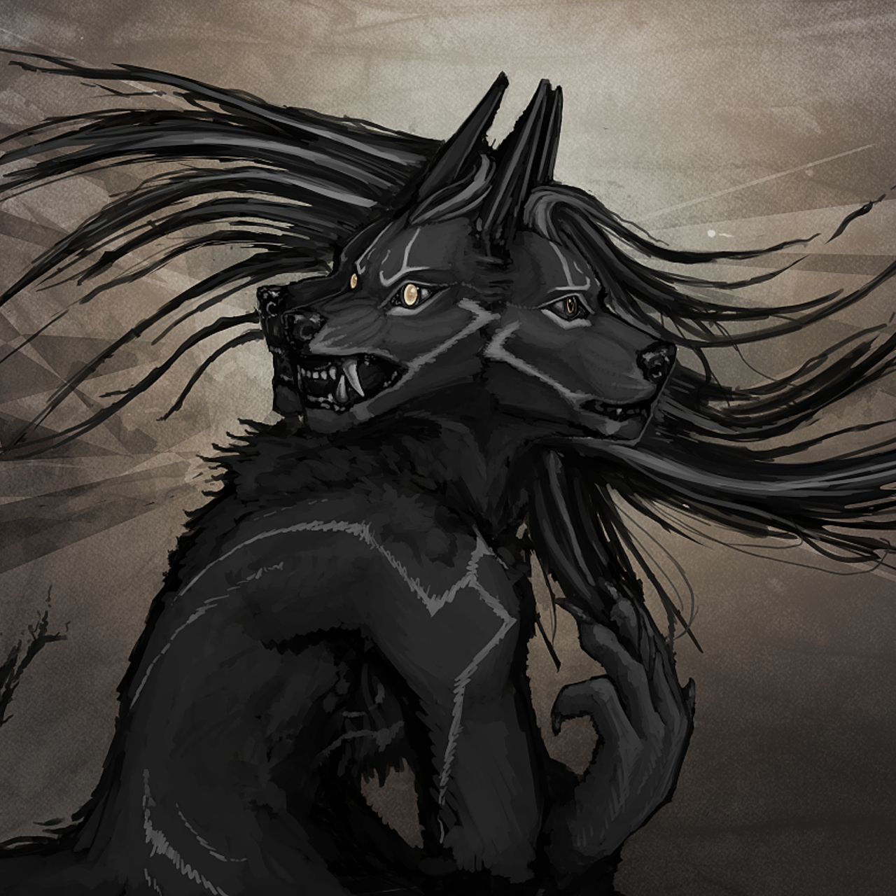 Anime Shadow Wolf Demon
